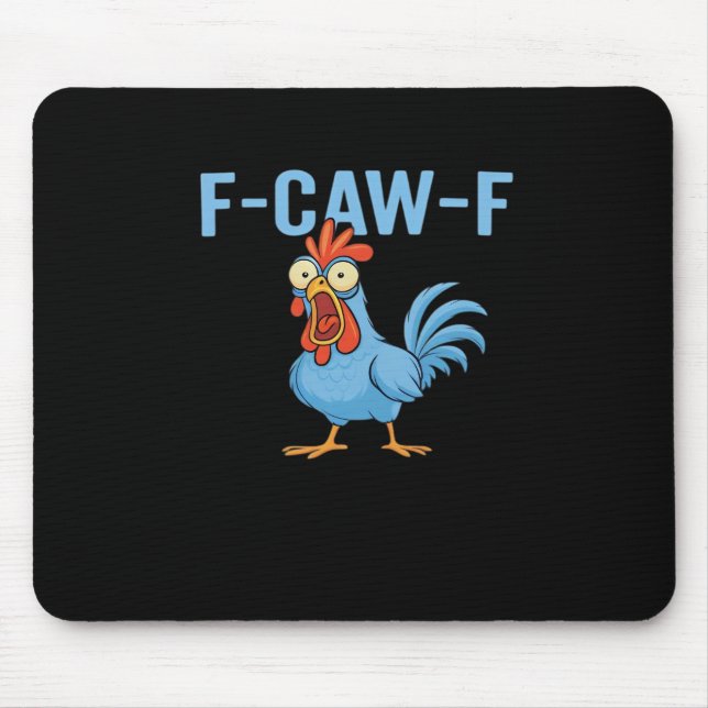 F-Caw-F Swearing Chicken Classic Retro Style Mouse Mat (Front)