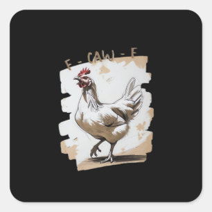 F-Caw-F Vintage Graphic Square Sticker