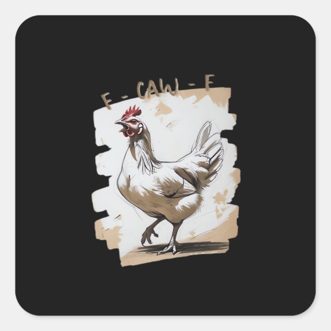 F-Caw-F Vintage Graphic Square Sticker (Front)