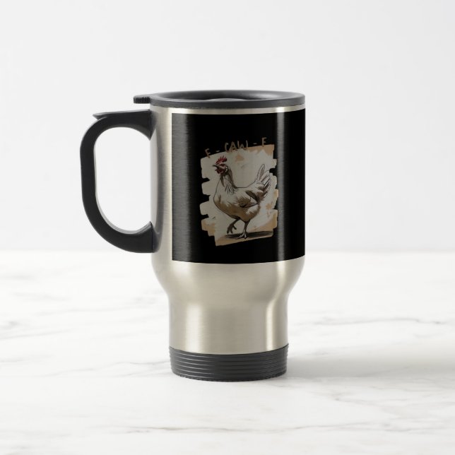 F-Caw-F Vintage Graphic Travel Mug (Left)