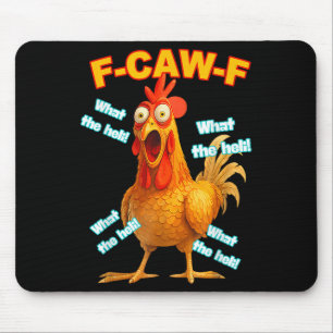 F-caw-f What The Heli Chicken Funny Meme Vintage  Mouse Mat