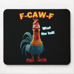 F-caw-f What The Heli Funny Chicken Humour F-caw-f Mouse Mat