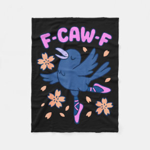 F Caw F Women Crow F-caw-f Black Bird Fcawf Raven  Fleece Blanket
