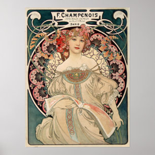 F. Champenois by Alfons Mucha - Art Nouveau Poster