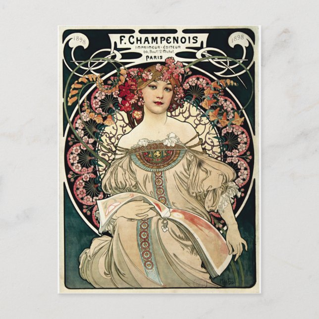 F. Champenois by Alphonse Mucha Postcard (Front)
