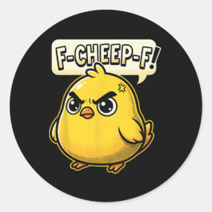 F-cheep-f Angry Chicken Comic Pop Art Classic Round Sticker
