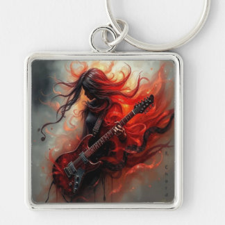 F Chord - AI Digital Art Print Key Ring