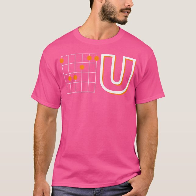 F Chord U - Funny Guitar Player T-Shirt (Front)