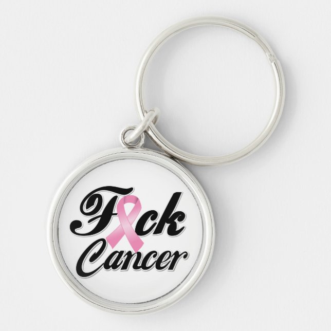 F*CK Breast Cancer Shirts Key Ring (Front)