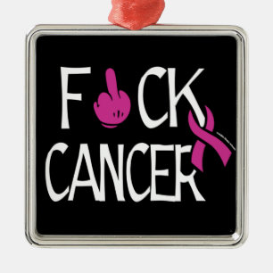 F#CK CANCER...Breast Cancer Metal Tree Decoration