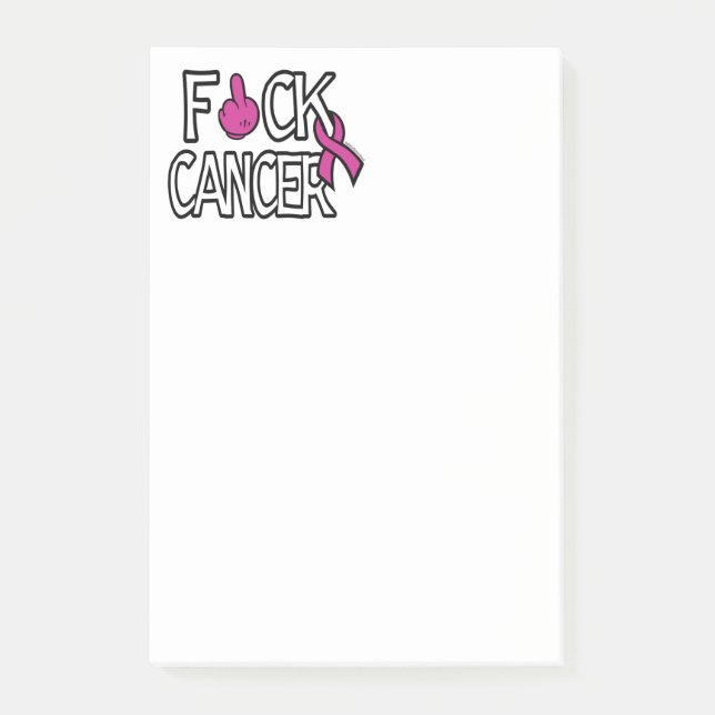 F#CK CANCER...Breast Cancer Post-it Notes (Front)