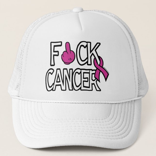 F#CK CANCER...Breast Cancer Trucker Hat (Front)