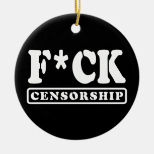 F*CK CENSORSHIP CERAMIC TREE DECORATION