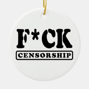 F*CK CENSORSHIP CERAMIC TREE DECORATION