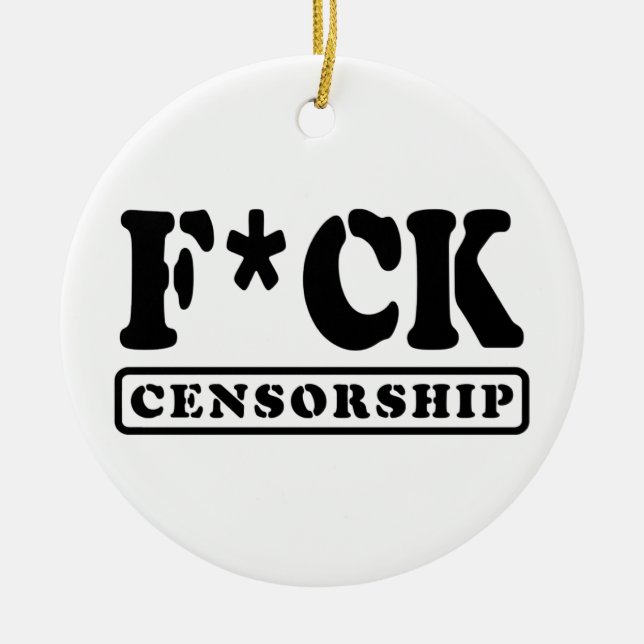 F*CK CENSORSHIP CERAMIC TREE DECORATION (Front)