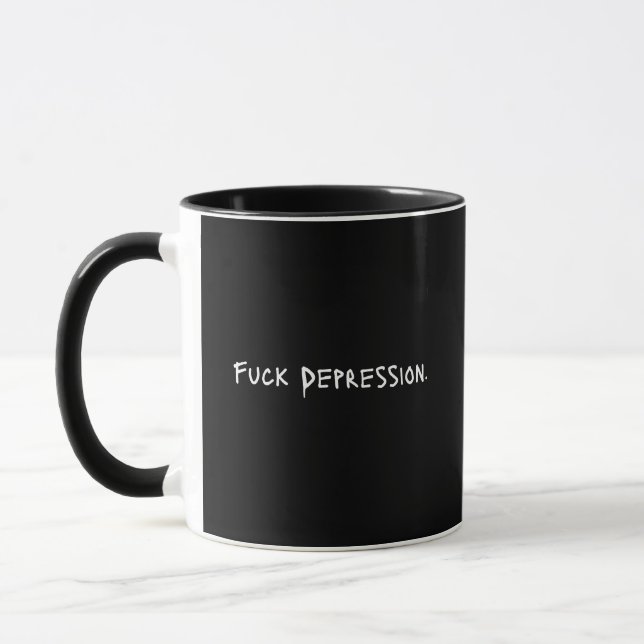 F*ck Depression. Mug – FKDPRSN Original | CTFOD (Left)