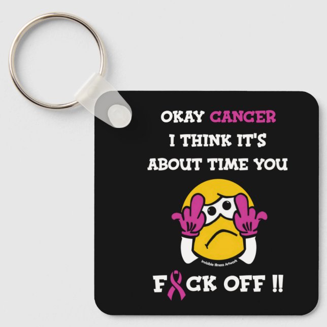 F#CK OFF...Breast Cancer Key Ring (Front)