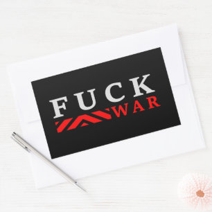 F@ck war no war rectangular sticker