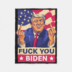 F%ck You Biden Funny Trump Fleece Blanket