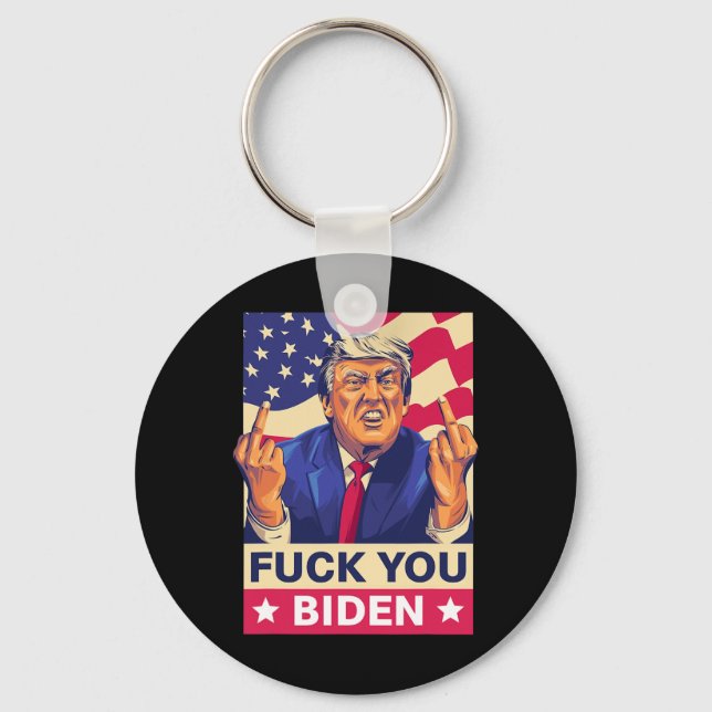 F%ck You Biden Funny Trump  Key Ring (Front)