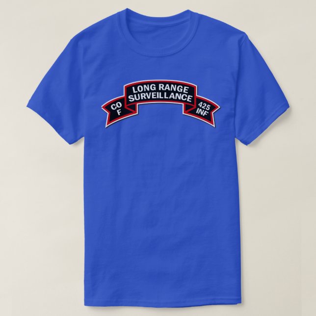F Co 425th Infantry Scroll LRRP T-Shirt (Design Front)