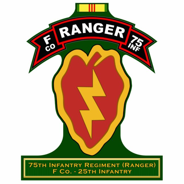 F Co, 75th Infantry Regiment - Rangers, Vietnam Standing Photo Sculpture (Front)