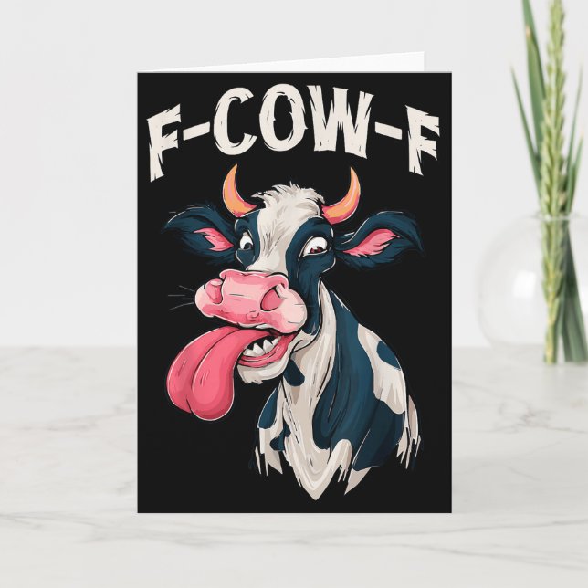 F-cow-f Funny Meme Fcowf Cow Men Women  Card (Front)