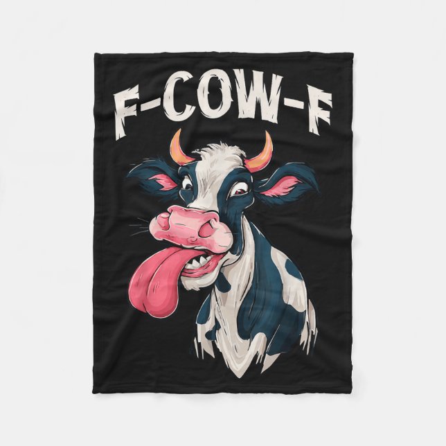 F-cow-f Funny Meme Fcowf Cow Men Women  Fleece Blanket (Front)
