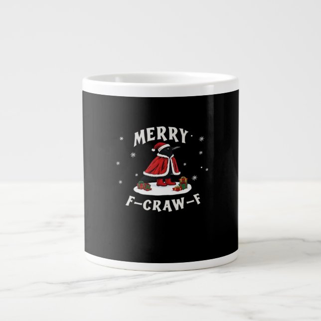F-Craw-F Crow Christmas F-Caw-F Raven Christmas Cl Large Coffee Mug (Front)