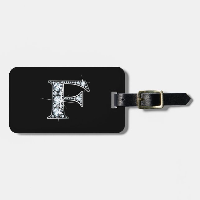 F "Diamond Bling" Luggage Tag (Front Horizontal)