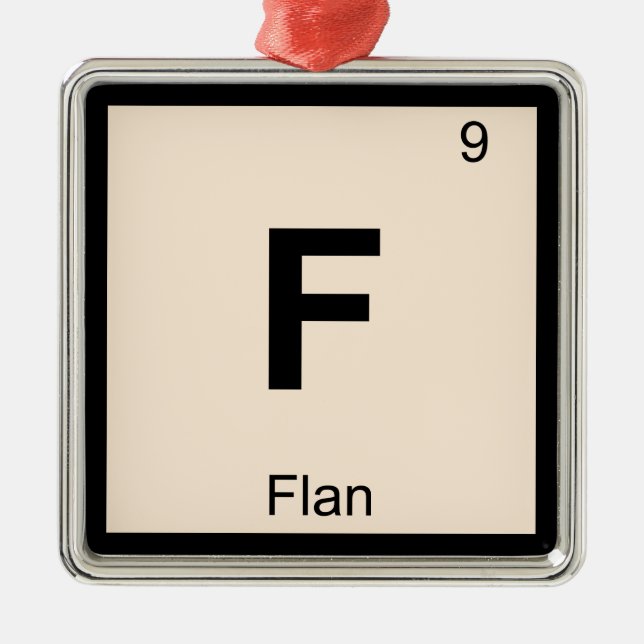 F - Flan Chemistry Periodic Table Symbol Metal Tree Decoration (Front)