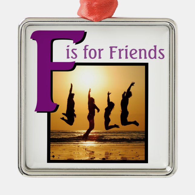 F for Friends Metal Tree Decoration (Front)