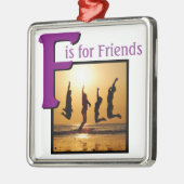 F for Friends Metal Tree Decoration (Left)
