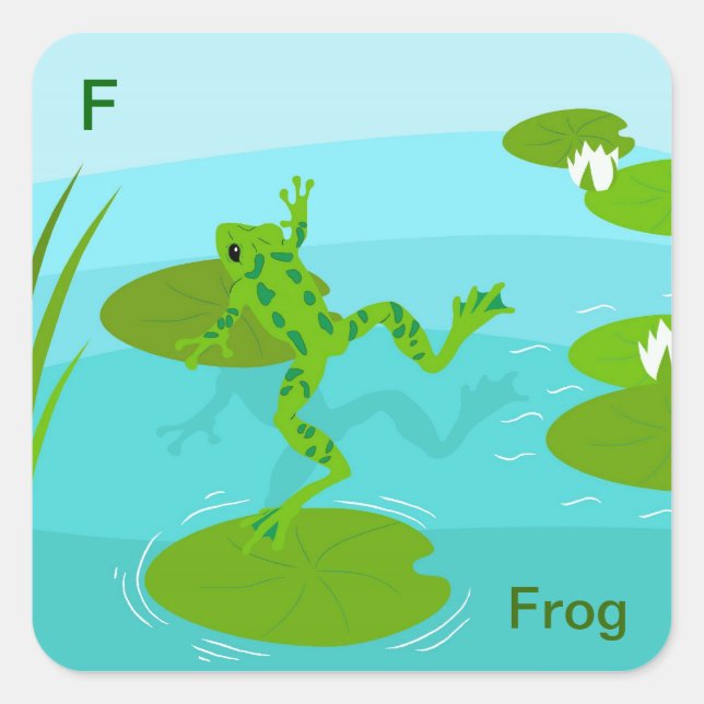F for frog Sticker (Front)