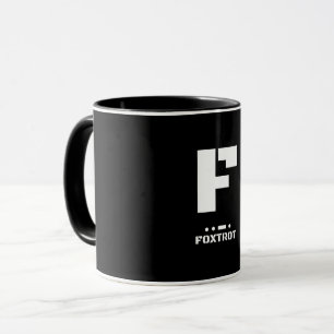 F (Foxtrot) NATO Phonetic Alphabet & Morse Code Mug