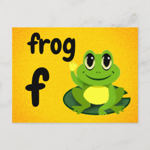 f - frog flash card