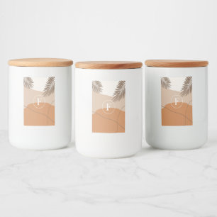 F - Initial Monogram Letter F Abstract Design Food Label