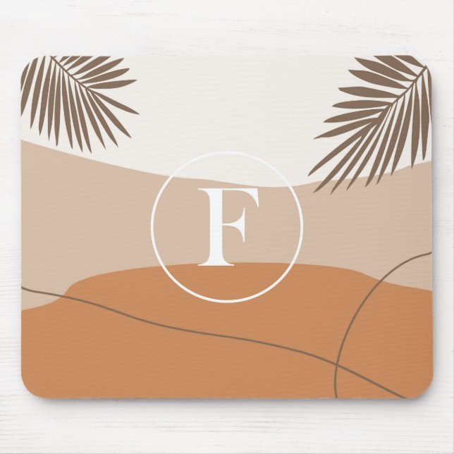 F - Initial Monogram Letter F Abstract Design Mouse Mat (Front)