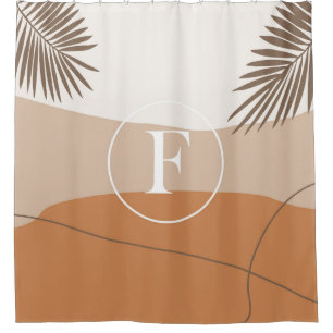 F - Initial Monogram Letter F Abstract Design Shower Curtain