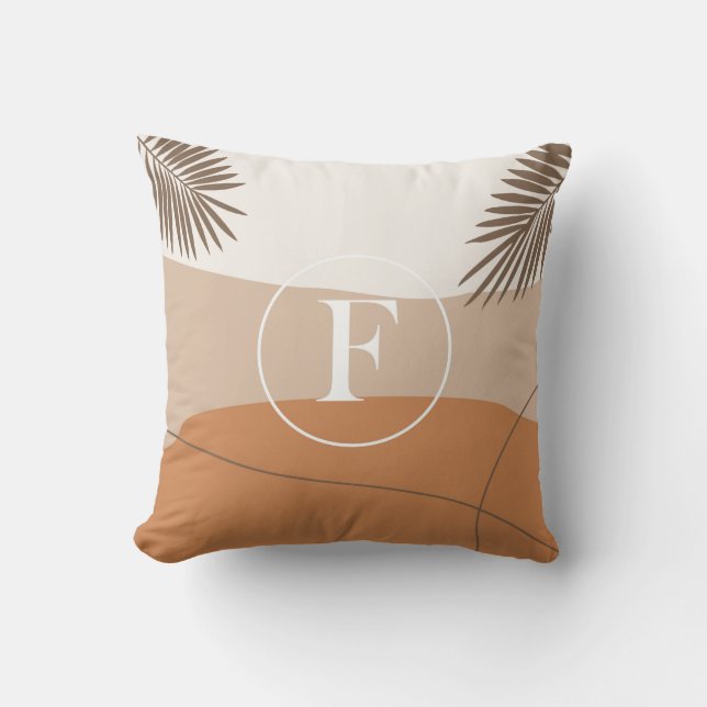 F - Initial Monogram Letter F Abstract Design Thro Cushion (Front)