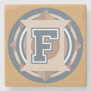 "F" Initial Stone Coaster