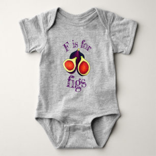 F IS FOR FIGS Ripe Fresh Summer Fig Tree Baby Bodysuit