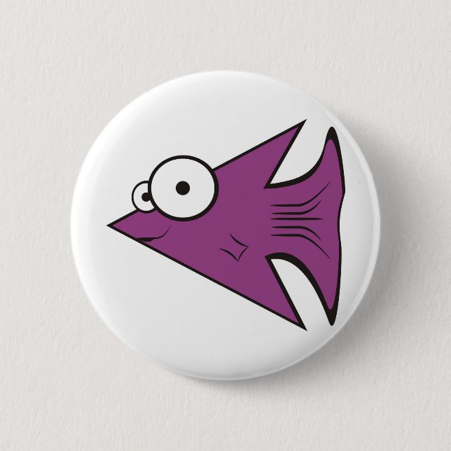 F is for Fishy! 6 Cm Round Badge (Front)