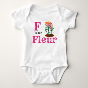 F is for Fleur baby girl name Bodysuit
