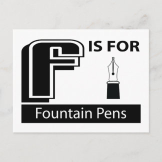 F Is For Fountain Pens Postcard