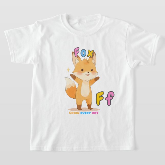 “F is for Fox” Alphabet Tee – Grow Every Day (Laydown)