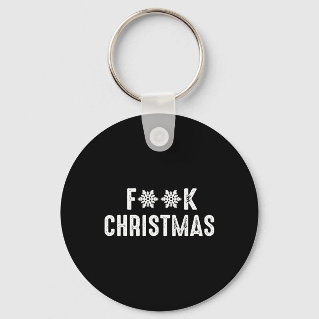 F_k Christmas Funny Snowflake Old Retro Style Snow Key Ring (Front)