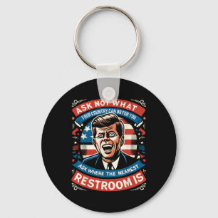 F. Kennedy Funny Patriotic Toilet Meme 4th Of July Key Ring