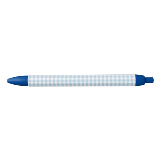 F & L Blue Gingham Black Ink Pen (Front)