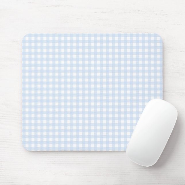 F & L Blue Gingham Mouse Mat (With Mouse)